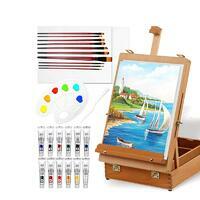 Без бренда «Набор подарочный «Две картинки» 27 предметов: этюдник 35 см из бука, краски акрил 12x12 мл, 2 холста 22x30 на мдф, 10 кистей, мастихин, палитра» в Ижевске в интернет-магазине Без бренда «Набор подарочный «Две картинки» 27 предметов: этюдник 35 см из бука, краски акрил 12x12 мл, 2 холста 22x30 на мдф, 10 кистей, мастихин, палитра» в Ижевске