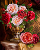 Без бренда «Букет роз в изящной вазе (20шт)» в Ижевске