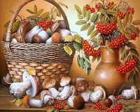 Без бренда «Коробка 20 шт: Корзина с грибами и рябиной» в Ижевске