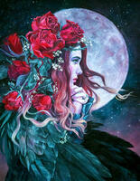 Без бренда «Девушка с розами в волосах на фоне луны» в Ижевске в интернет-магазине Без бренда «Девушка с розами в волосах на фоне луны» в Ижевске