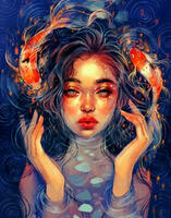 Без бренда «Девушка и карпы кои» в Ижевске в интернет-магазине  Без бренда «Девушка и карпы кои» в Ижевске