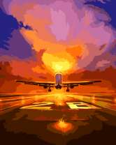 Посадка на закате