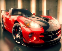 Спортивный красно-черный автомобиль