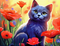 Без бренда «Серый котик и маки» в Ижевске в интернет-магазине  Без бренда «Серый котик и маки» в Ижевске