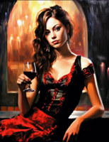 Без бренда «Обворожительная брюнетка с бокалом красного вина» в Ижевске в интернет-магазине  Без бренда «Обворожительная брюнетка с бокалом красного вина» в Ижевске