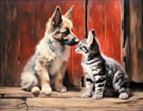 Без бренда «Знакомство котенка и щенка» в Ижевске в интернет-магазине  Без бренда «Знакомство котенка и щенка» в Ижевске