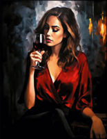 Без бренда «Девушка в красном платье с бокалом вина» в Ижевске в интернет-магазине  Без бренда «Девушка в красном платье с бокалом вина» в Ижевске